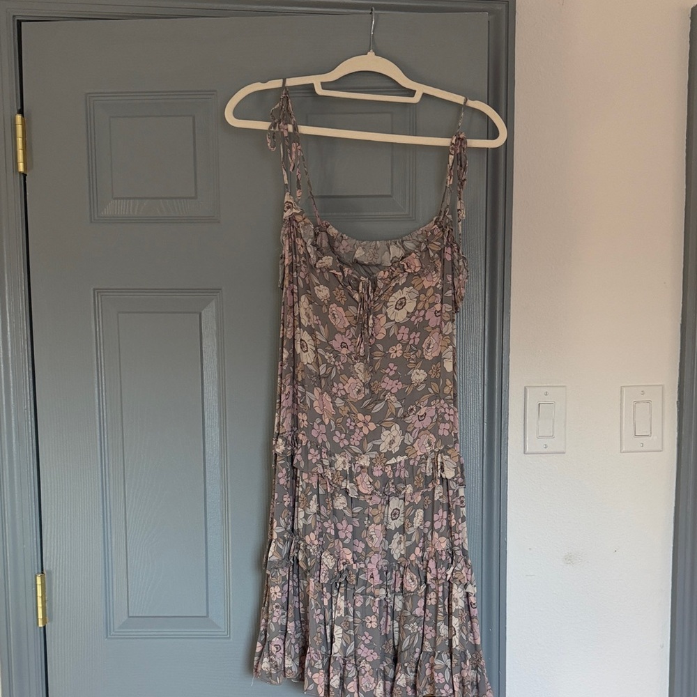Vici Floral Mini Dress in Pink and Gray